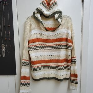 Multicolor Striped Pullover Hoodie